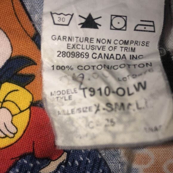 Looney-Tunes Short sleeve Scrub Top Bugs Bunny Tweety Bird Daffey Duck XS XSmall - Picture 5 of 6